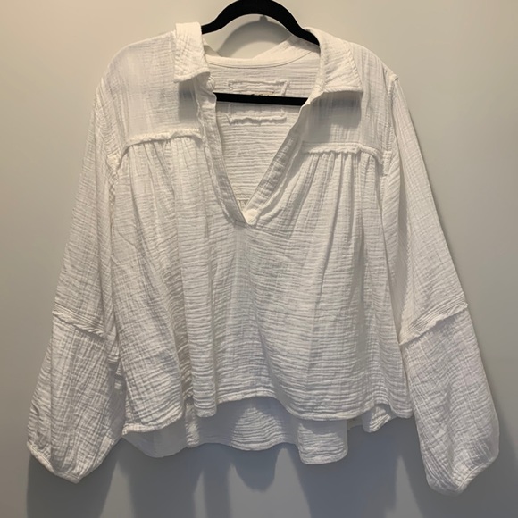 Free People We The Free Pullover Ivory White  size medium - Picture 2 of 10